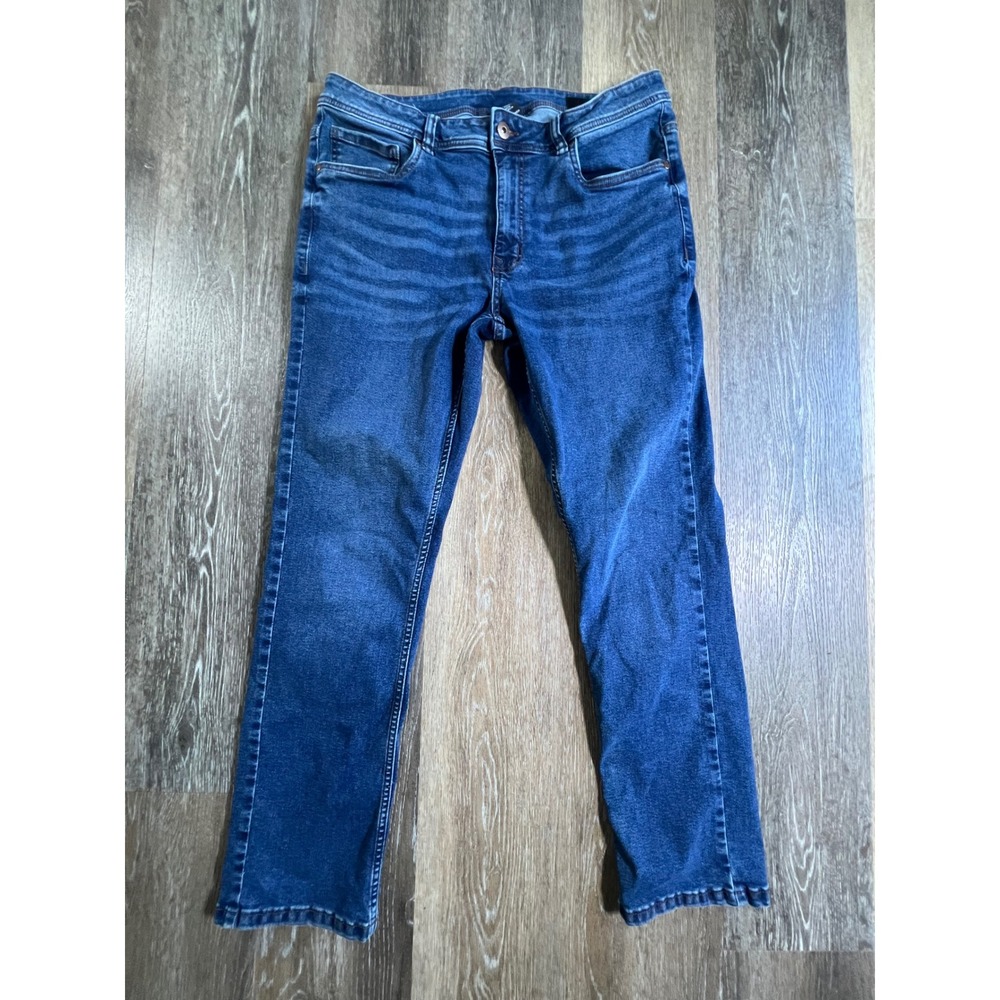 TPJ Slim Fit Jeans Mens 34x30 Blue Stretch Denim Five Pocket Casual 4991